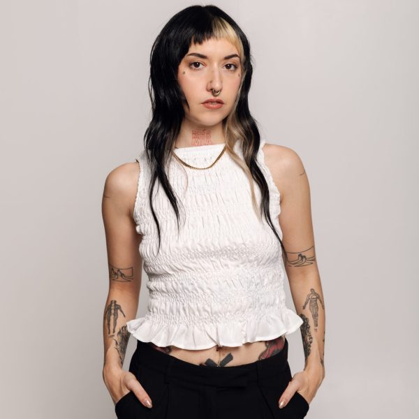 ESSENTIAL RUCHED TOP WHITE