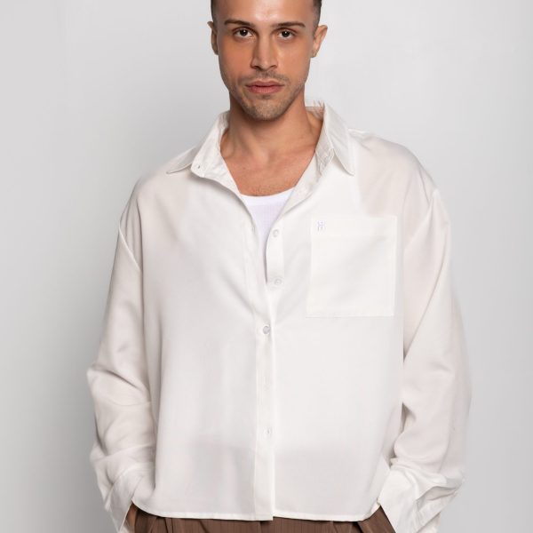 ESSENTIAL CROPPED SHIRT WHITE